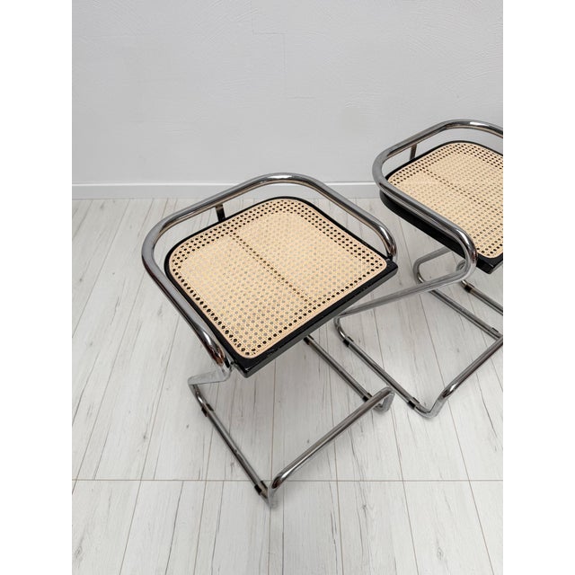Vintage Italian Wicker and Chrome Barstools, 1970s, Set of 3 For Sale - Image 4 of 10