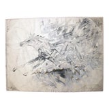 Vintage Original Stanley Boxer Mixed Media Abstract Horse Painting Drawing Art For Sale