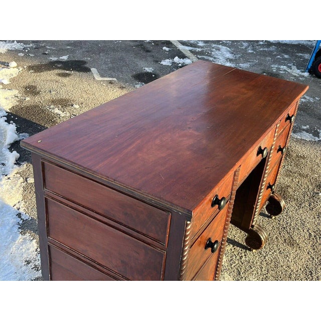 Wood Victorian Desk in Mahogany For Sale - Image 7 of 11
