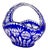 Vintage Crystal Basket Bowl in Cobalt Blue, 1960s For Sale