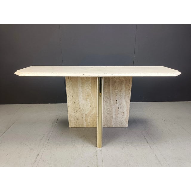 Vintage Travertine Console Table, 1970s For Sale - Image 9 of 11