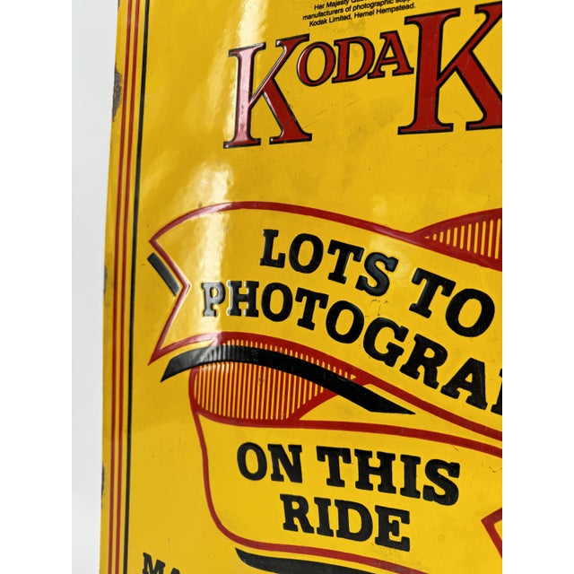 This antique Kodak advertising sign is made of thick enamel in black, yellow and red colours. The colours are bright and...