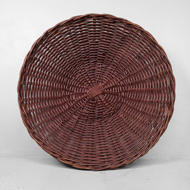 Large Japanese Handwoven Rattan Basket Bowl, 1960s-1970s For Sale - Image 15 of 15