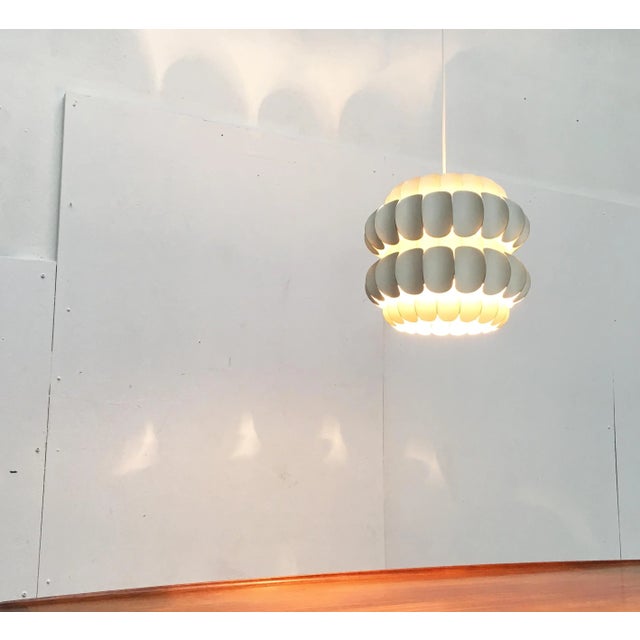 1960s Mid-Century Swiss White Metal Pendant Lamp by H. Zender for Temde For Sale - Image 5 of 18
