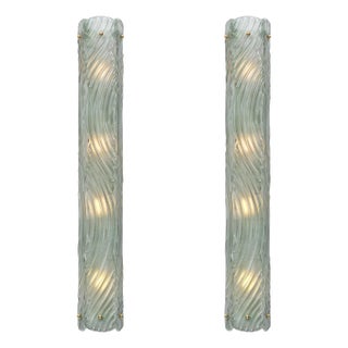 Murano Glass Aqua Textured Sconces For Sale