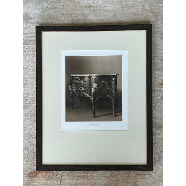 Late 20th Century Framed Antique French Commode Print For Sale - Image 5 of 13