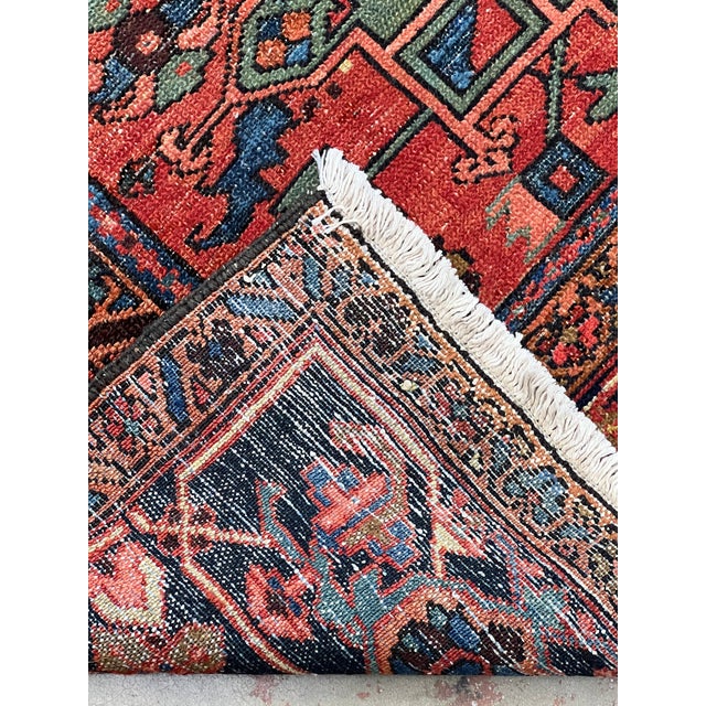 Antique Persian Karajeh Wool Rug 4’8” X 5’11” For Sale In Washington DC - Image 6 of 6
