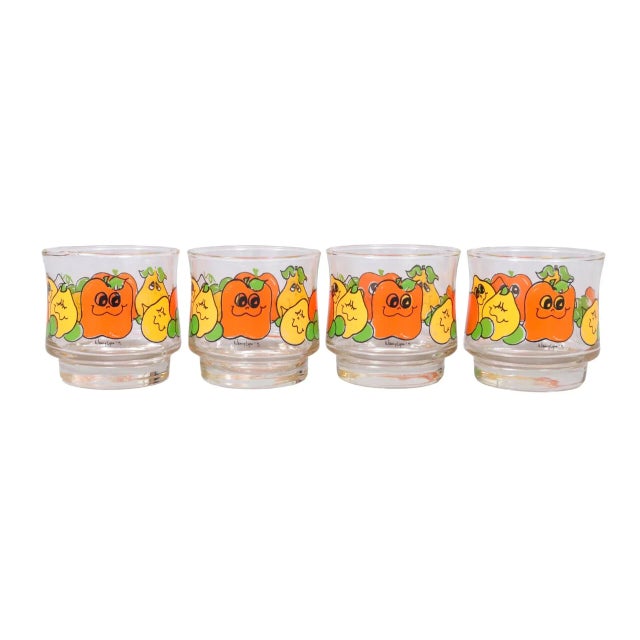 Glass Nancy Lynn Cartoon Fruit Glasses - Set of 4 For Sale - Image 7 of 7