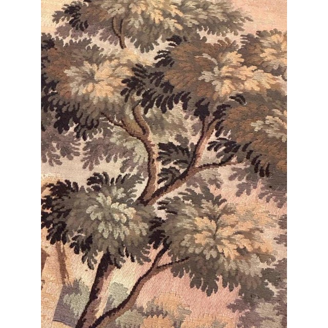 Antique French Aubusson Jacquard Tapestry Village, 1970s For Sale - Image 18 of 18