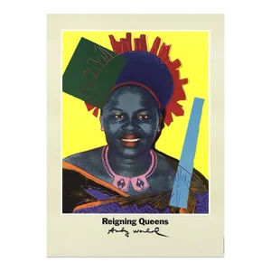1986 Andy Warhol 'Queen Ntombi Twala Of Swaziland' Pop Art Yellow Denmark Offset Lithograph
