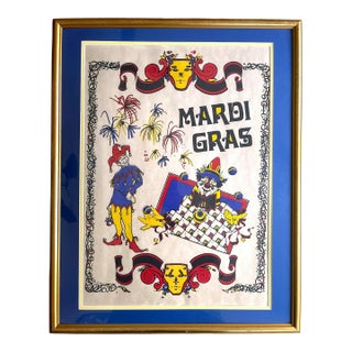 Vintage Mardi Gras Carnival Poster – Framed For Sale