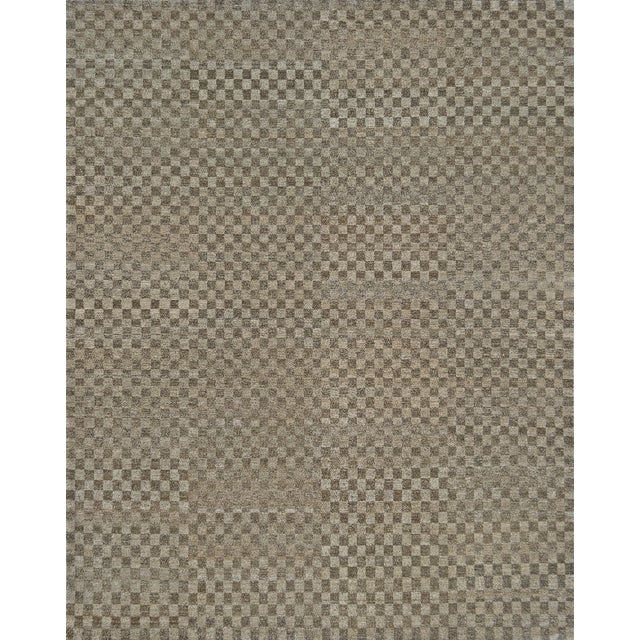 Beige HaHandwoven Checkered Napalese Rug For Sale - Image 8 of 8