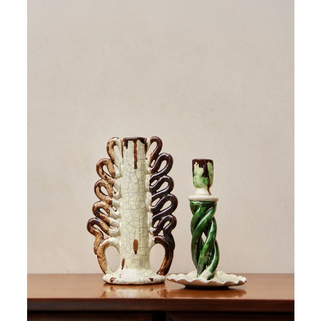 Mezcal by Candlelight Large Ceramic Candlestick For Sale - Image 4 of 4