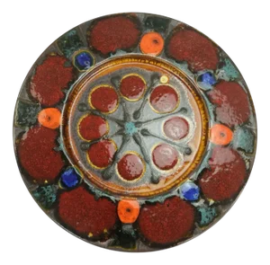 Vintage Ceramic Platter Plate in Fat Lava, 1970s