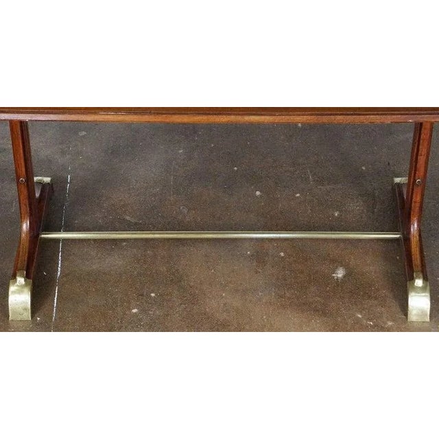 Large French Rectangular Bistro or Pub Table With Brass Accents For Sale In Austin - Image 6 of 13