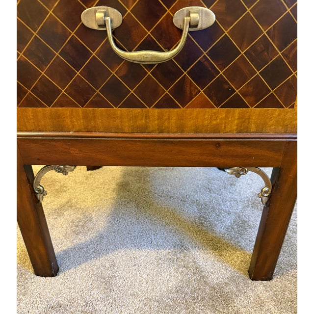 Vintage Maitland-Smith Mahogany Parquetry Box Table For Sale - Image 12 of 14