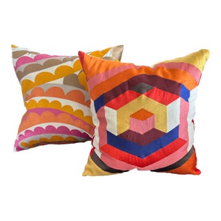 Trina Turk Colorful Pillows - A Pair For Sale