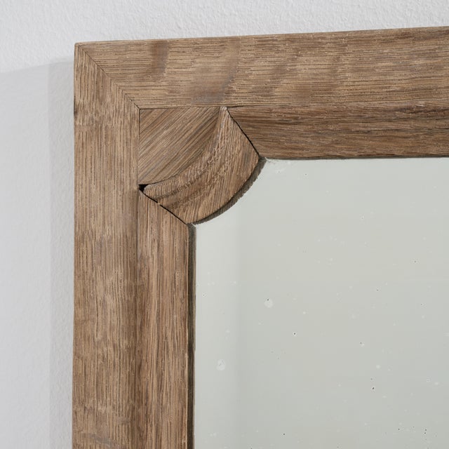 French Circa 1900 French Pair of Oak Wall Mirrors For Sale - Image 3 of 11