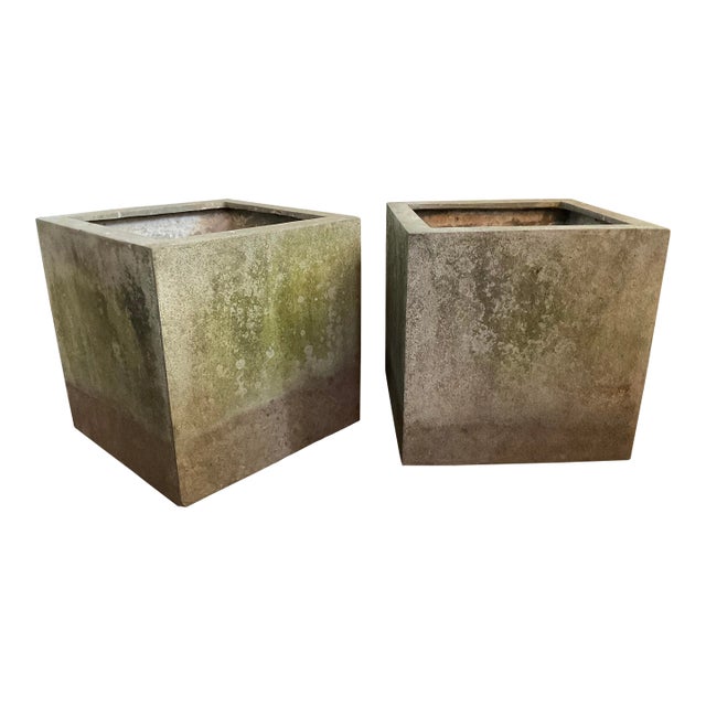 Medium Fiberglass Planters With Patina - Set of 2 For Sale