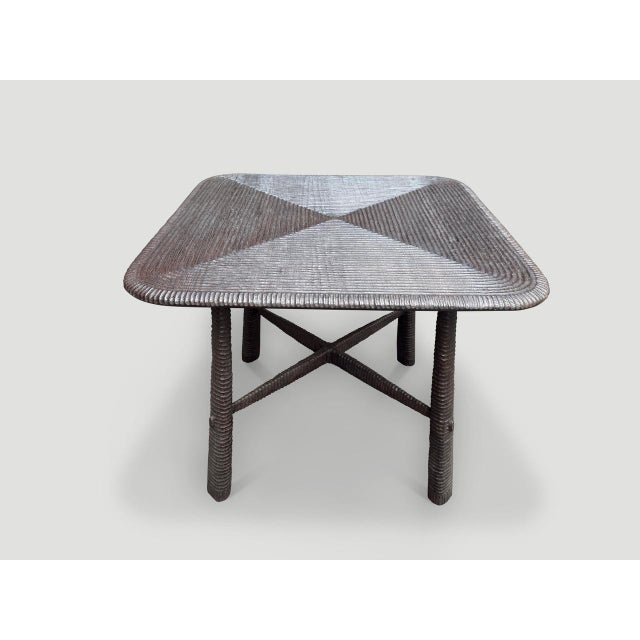 2010s Andrianna Shamaris Exquisite Minimalist Hand Carved Table For Sale - Image 5 of 5