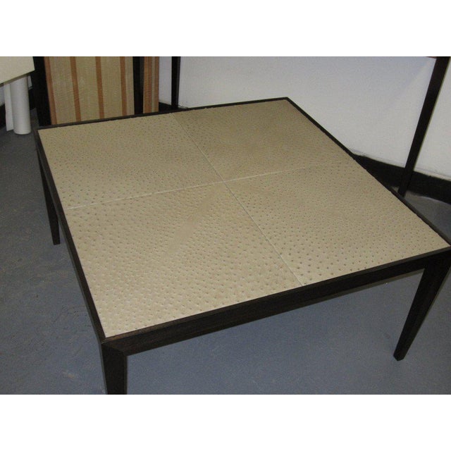 Art Deco Bespoke Ebonized Ostrich-Top Coffee Table For Sale - Image 3 of 4