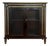 Mid-Century Regency / Directoire Style Black & Gilt Painted Cabinet / Bookcase / Bar With Inset Wire Screen & Key, Attrib. To Baker Furniture For Sale