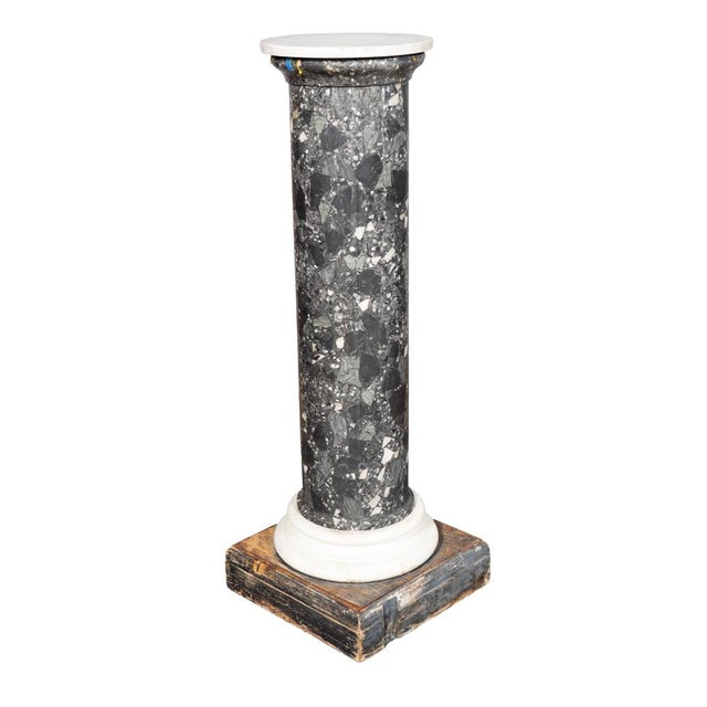 Italian Italian Neoclassic Scagliola and Marble Pedestal For Sale - Image 3 of 6