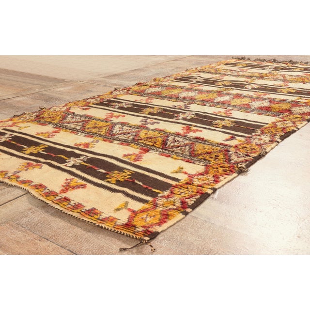 Beige Vintage Taznakht Glaoui Moroccan Rug, 04'02 X 09'02 For Sale - Image 8 of 10