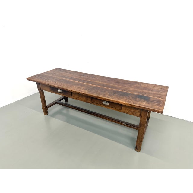 Antique French Farmhouse Table in Oak, 1890 For Sale - Image 3 of 18
