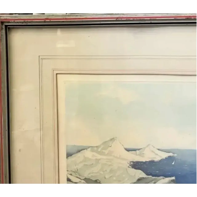 Early 20th Century Mid Century Colored Lithograph in Silver Gilt Frame, Signed by Italian Artist Raimondo Giovanettii, Signed For Sale - Image 5 of 8