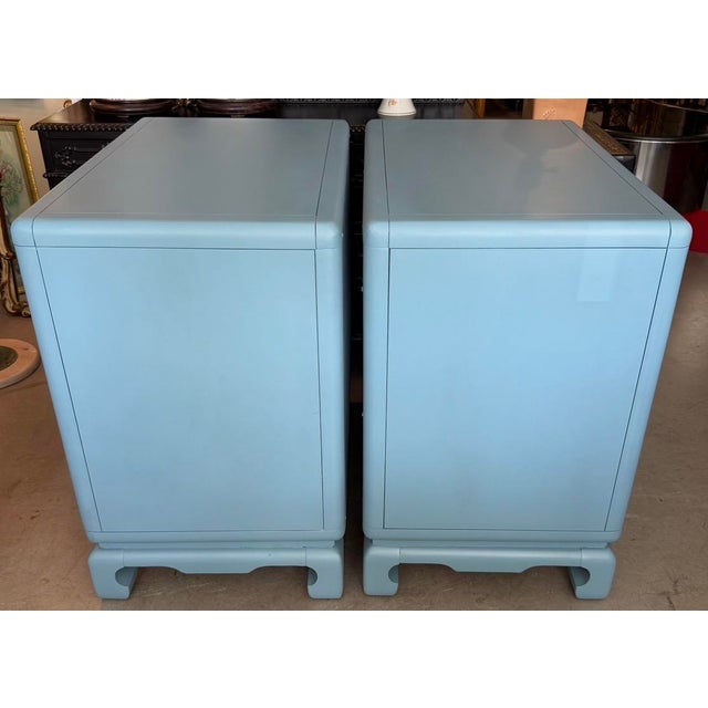 Bernhardt Pair of Chinoiserie Chic Small Dressers/Nightstands by Bernhardt For Sale - Image 4 of 11