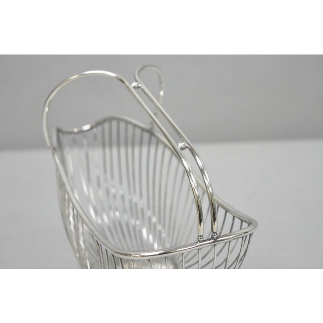 Silver Vintage Mid Century Modern El De Uberti Italy Silver Plated Wire Wine Bottle Holder For Sale - Image 8 of 14