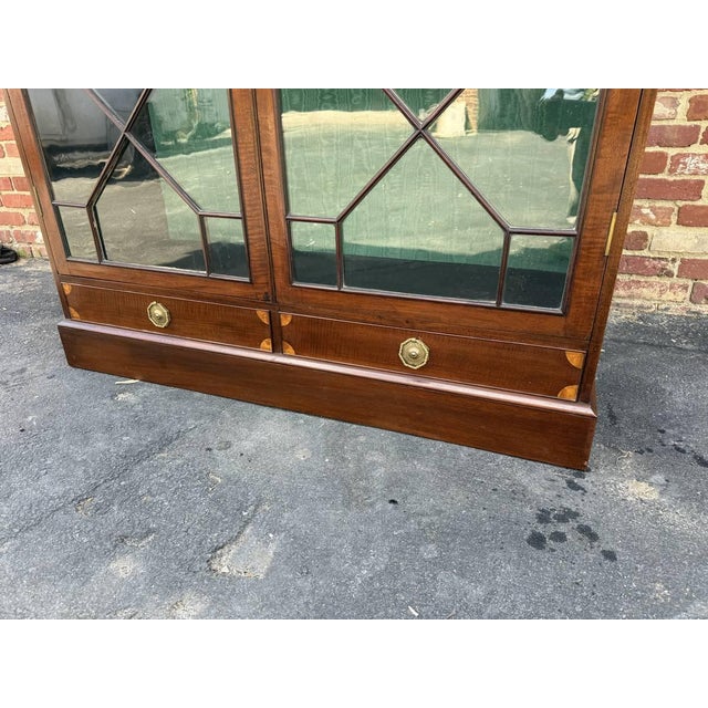 George III Style Mahogany Double Glaze Door Bookcase. 19th Century For Sale - Image 16 of 17