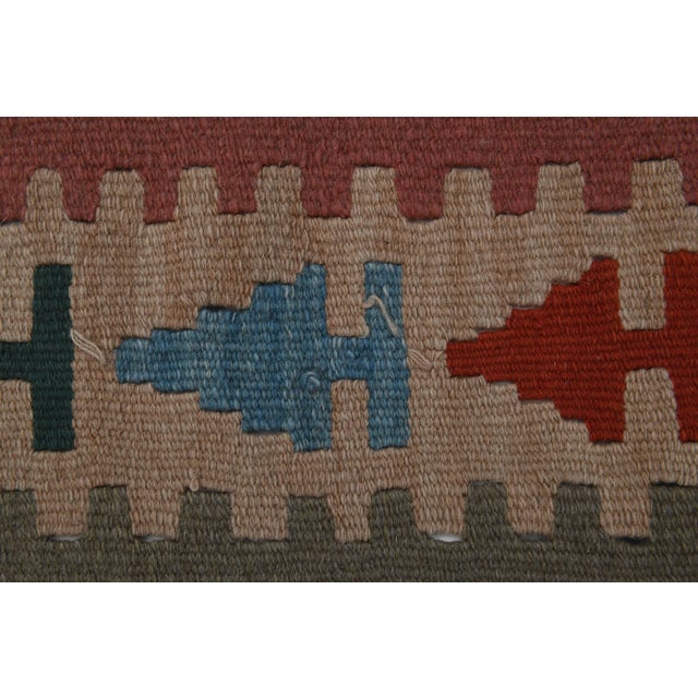 1970s Vintage Turkish Oushak Handmade Wool Cotton Green Runner Rug For Sale - Image 10 of 11