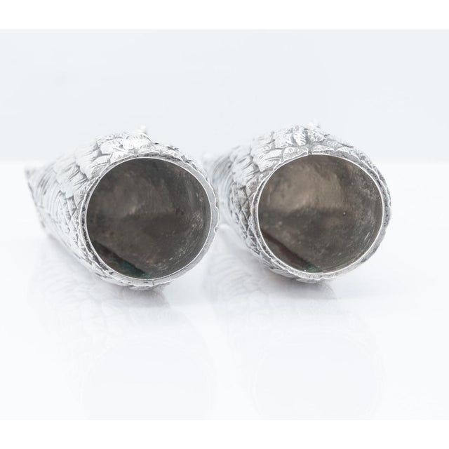 Elizabeth II English Silver Owl Salt Shakers by Richard Comyns, London, 1967, Set of 2 For Sale - Image 13 of 14