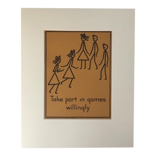 1940s "Good Manners" Double-Sided Stick Figure Poster For Sale