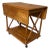 Heywood-Wakefield Birch Rattan Drop Leaf Bar Serving Cart For Sale