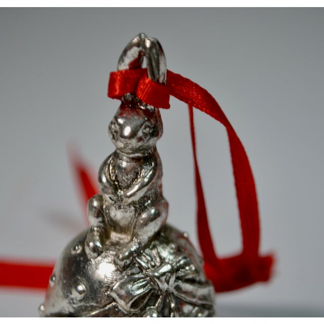 Arthur Court Pewter Rabbit Bell Christmas Ornament Chairish