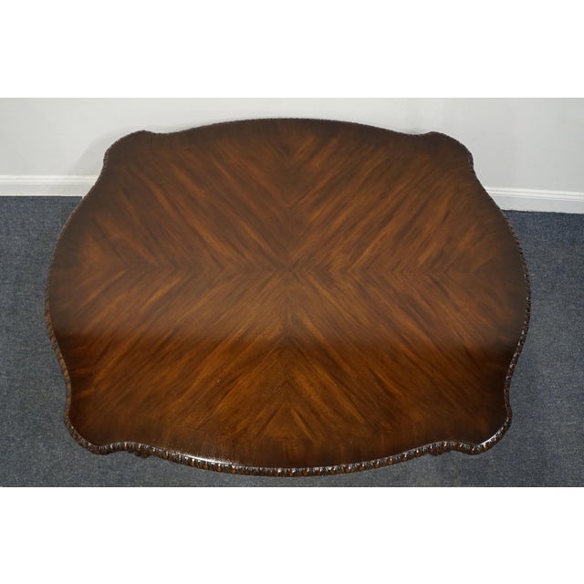 Early 21st Century Bernhardt Furniture Grand Savannah Collection Contemporary Traditional 53" Bookmatched Walnut Coffee Table 357-021 For Sale - Image 5 of 10