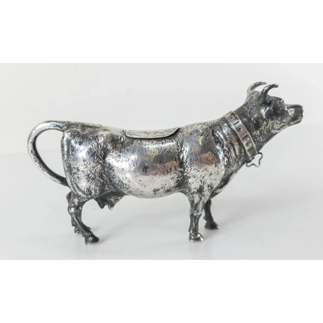 Metal Late 19th Century German .800 Hanau Silver Cow Form Creamer by Neresheimer For Sale - Image 7 of 13