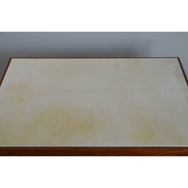 Brown Oak and Parchment 'Tenon' Side Table or Night Stand by Design Frères For Sale - Image 8 of 10