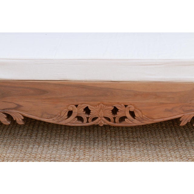 Finely Carved Bali Lounge Daybed Sofa For Sale In Los Angeles - Image 6 of 11