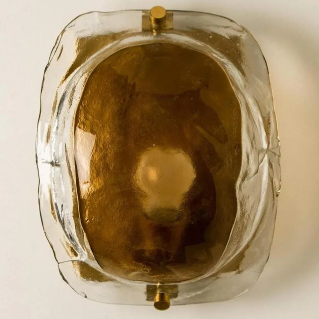 Brass and Brown Glass Hand Blown Murano Glass Wall Lights by J. T. Kalmar for Kalmar, 1960s, Set of 2 For Sale - Image 12 of 14