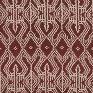 Schumacher Asaka Ikat Fabric in Raisin For Sale