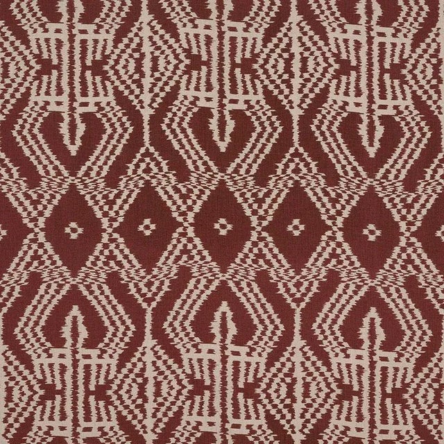 Schumacher Asaka Ikat Fabric in Raisin For Sale