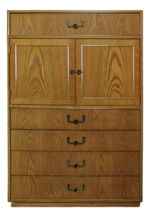 Vintage Modern Campaign Style Oak Gentlemen’s Chest by Founders Furniture Patterns 35