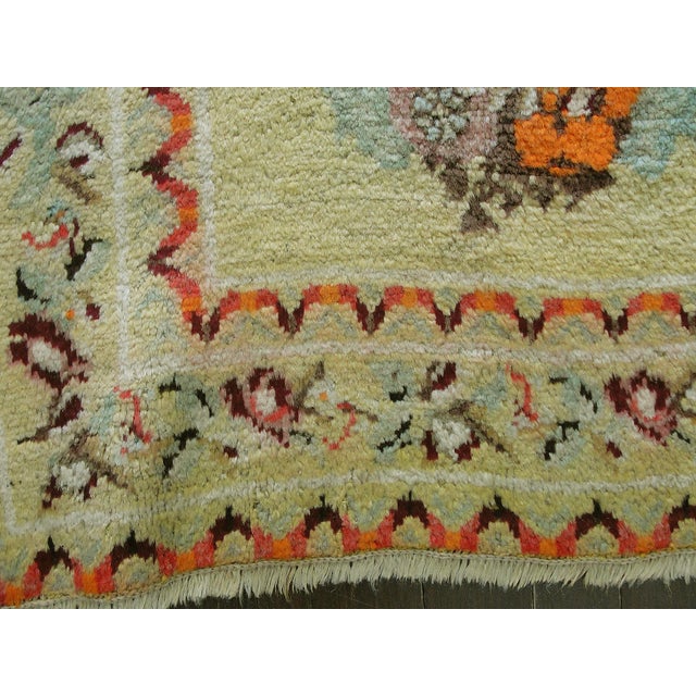 Textile Antique Turkish Oushak Rug With Floral Bouquet Medallions, Circa 1900–1920 For Sale - Image 7 of 7