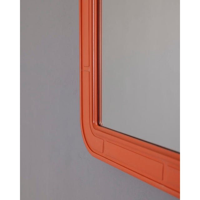 1970s Vintage Orange Wall Mirror by Carrara Matt, 1970s For Sale - Image 5 of 10