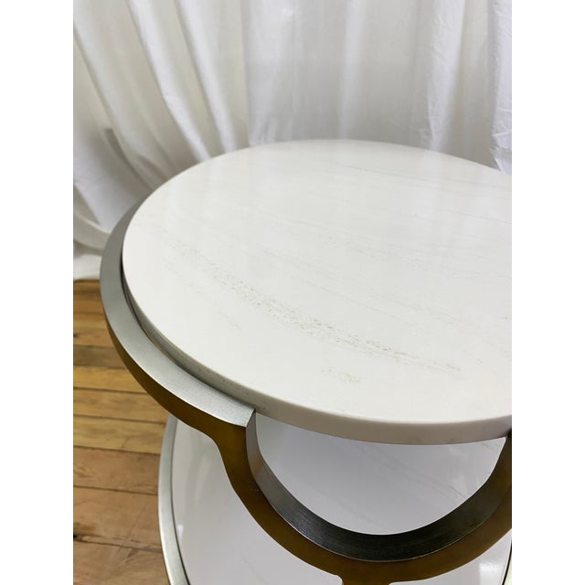 Early 21st Century Bernhardt Morello Faux Marble & Steel Cocktail Table For Sale - Image 5 of 7