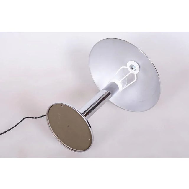 Original Artdeco Table Lamp, Chrome, Functional Electrification, Czechia, 1930s For Sale - Image 4 of 8